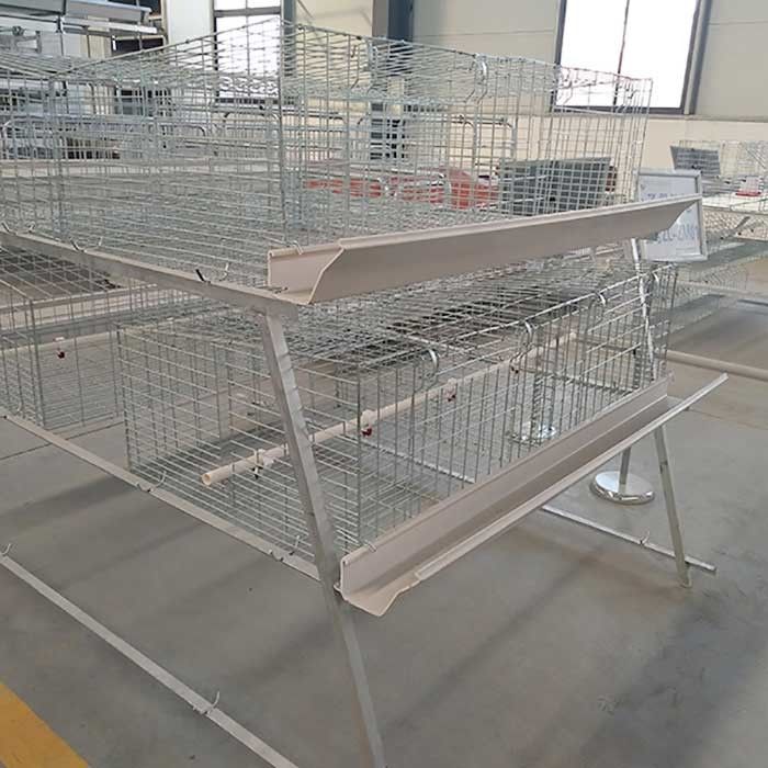 0.75kw 4 Tier 2 Doors Broiler Cage System , U Shape Battery Cage For Broilers