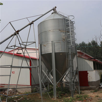 Corrosion Resistant Grain Storage Silo , Galvanized Plate Chicken Farm Machinery
