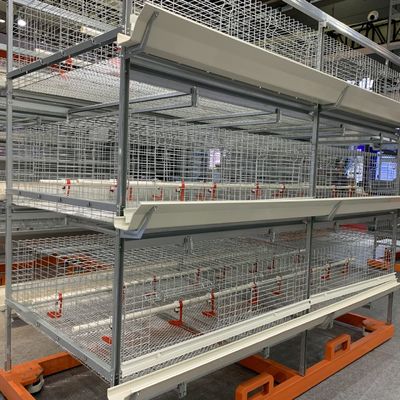 Layer Poultry Farm Equipments U Shape Frame 3 Tier Battery Chicken Cage System For Laying Egg Farms