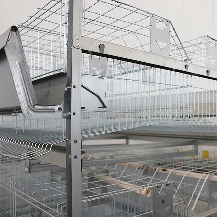 High Laying Rate Layer Chicken Cage 195cm Long Less Disability 44 - 69kg Weight