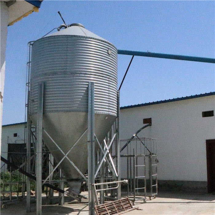 Large Animal Feed Silo , High Rearing Efficiency Poultry Feeding Equipment