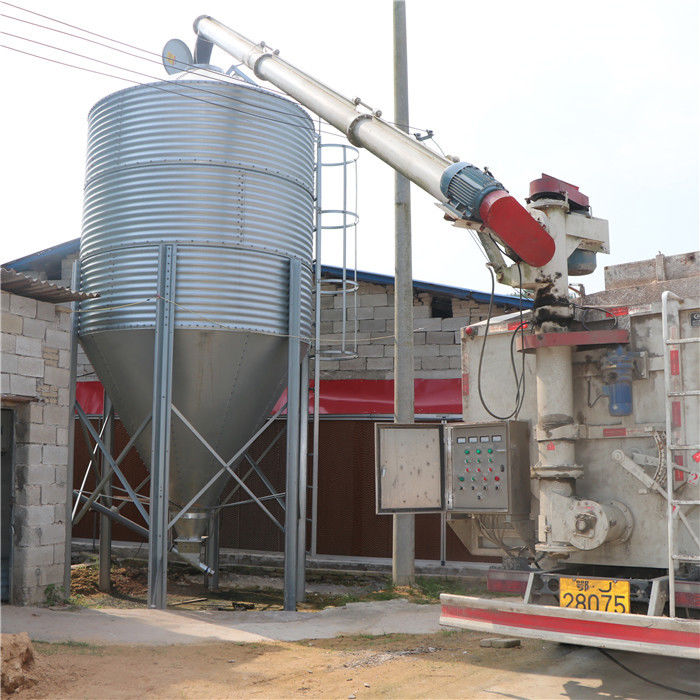 High Strength 15 Ton Grain Bin , Automatic Layer Poultry Equipment Long Life Span